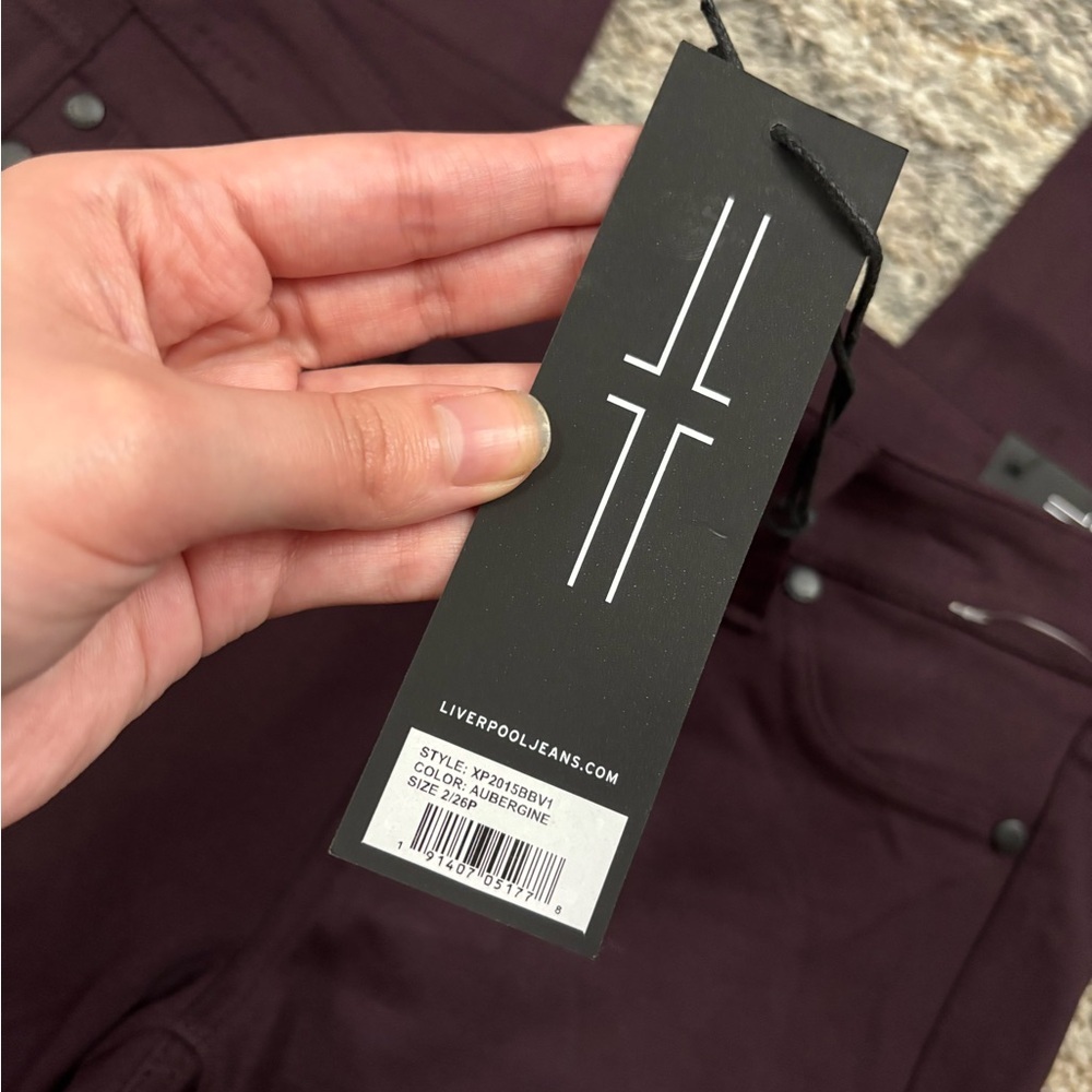 Liverpool Mid Rise Skinny Jeans Aubergine Sz 2/26P NWT | Liverpool Skinny NEW- - Picture 5 of 13